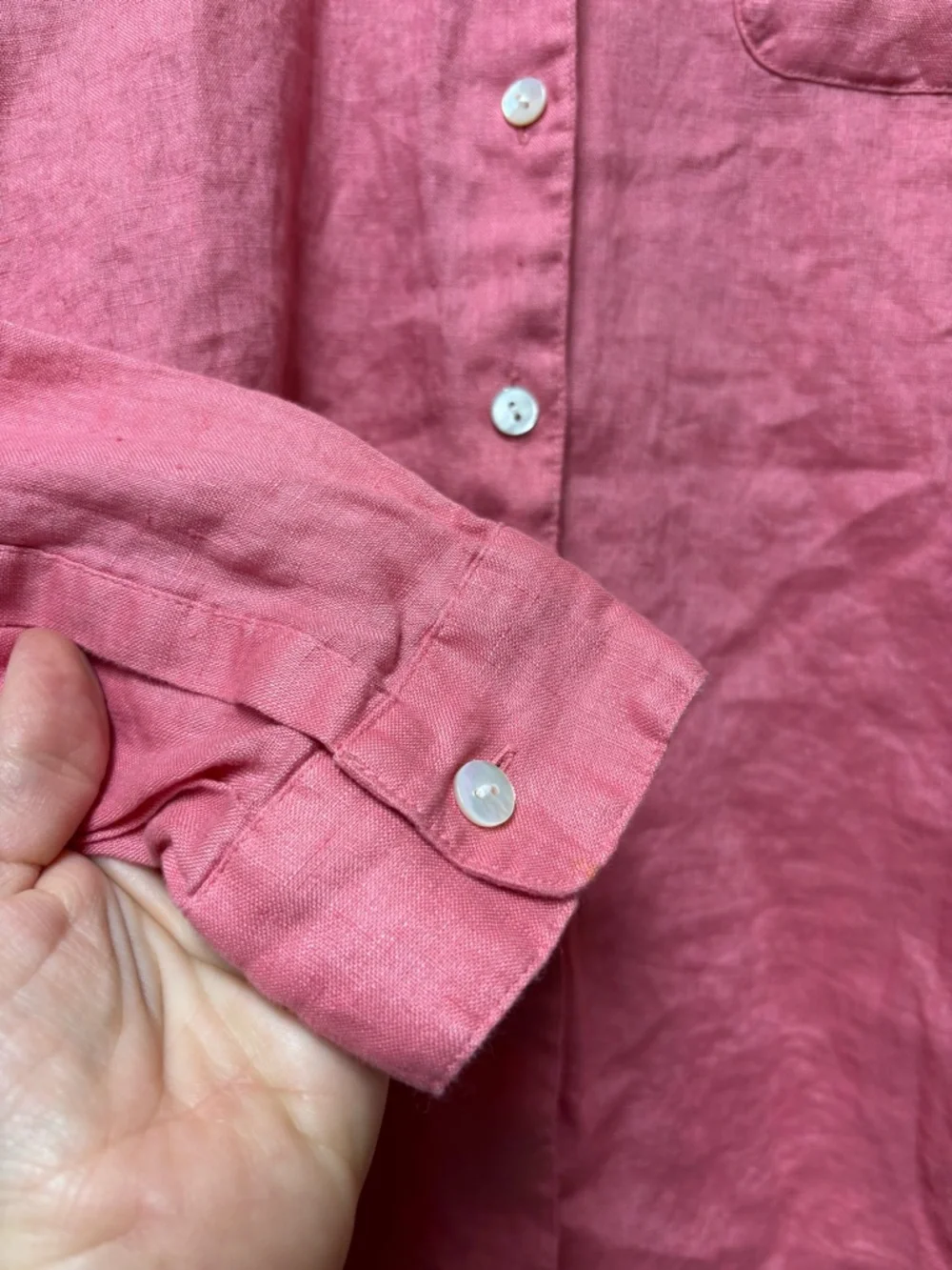 J Jill Love Linen Button Down Shirt Teaberry Small - Picture 10 of 11